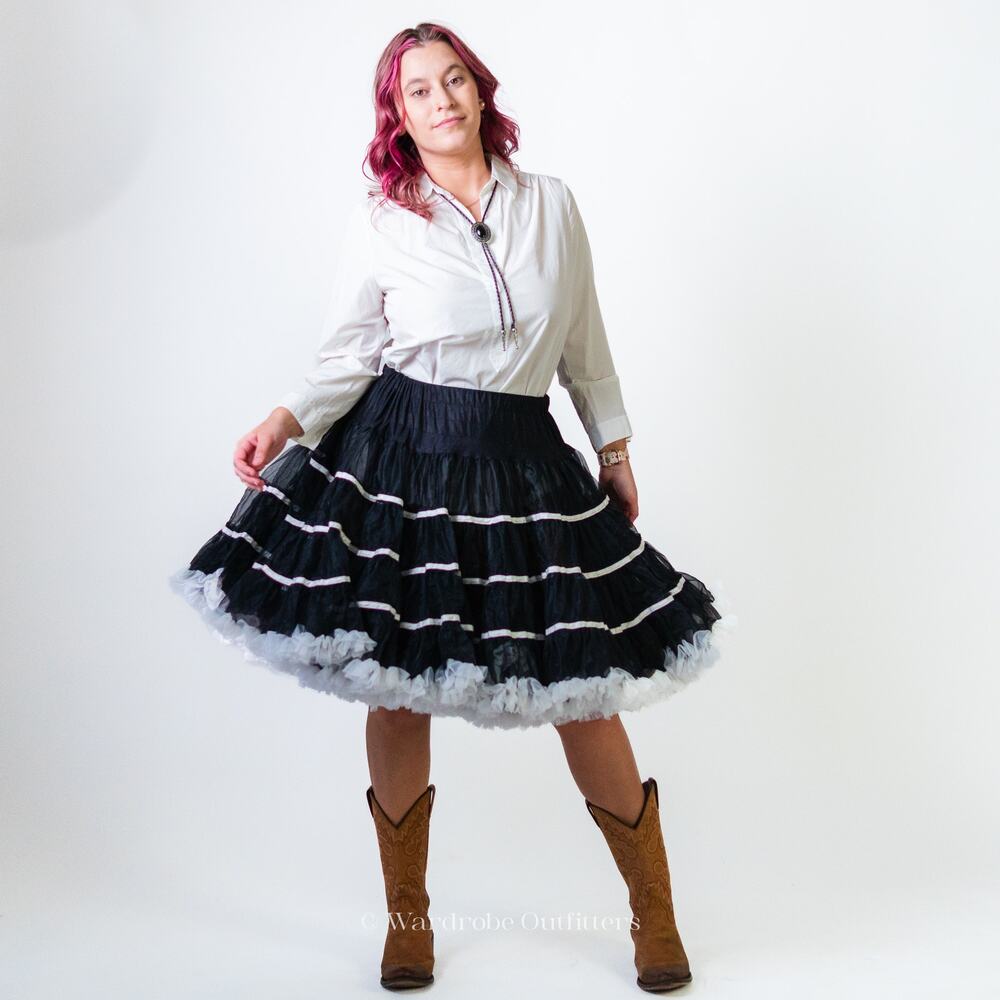 Vintage 70's Western Puffy Tulle Cowgirl Skirt Tutu - Picture 8 of 13